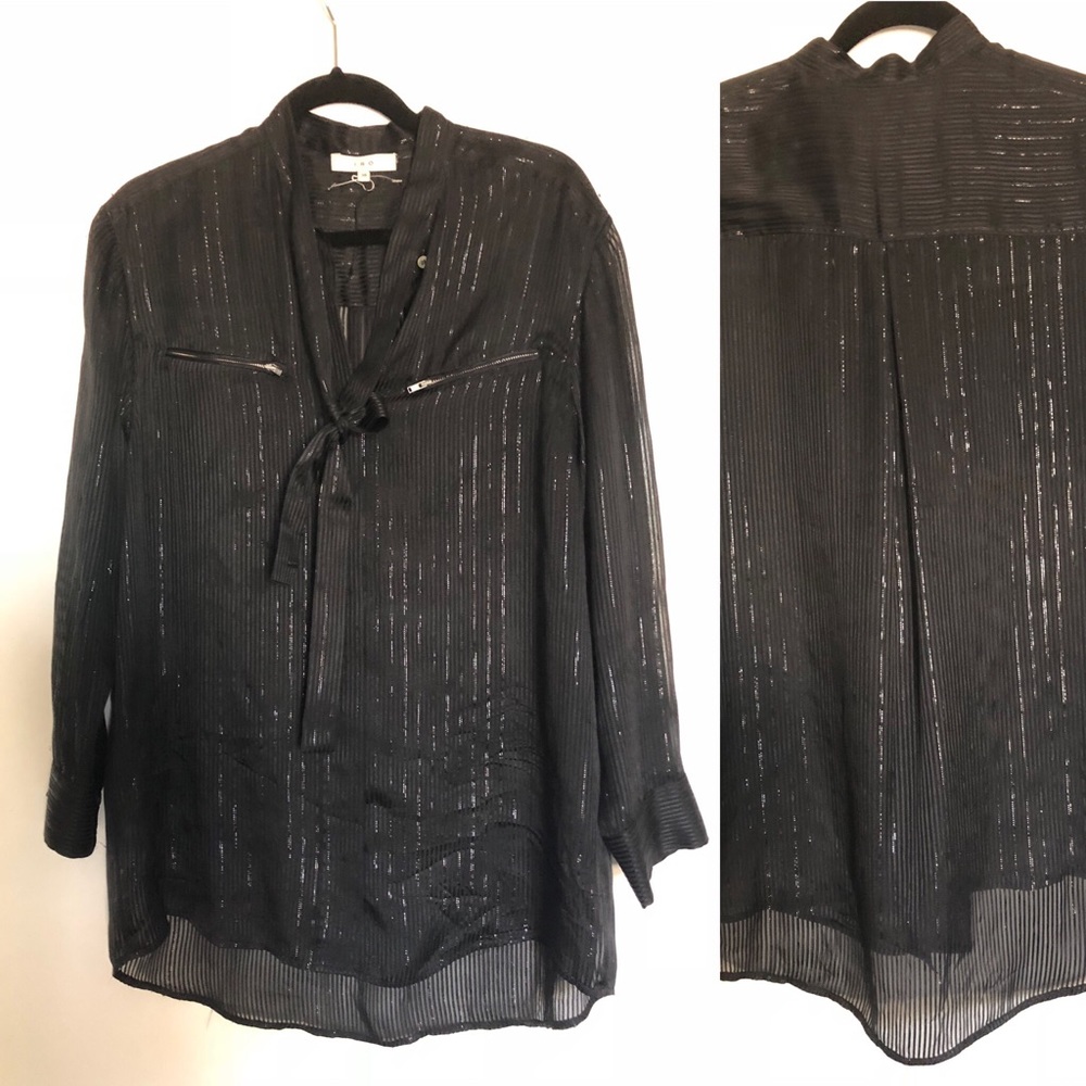 IRO black sheer button down